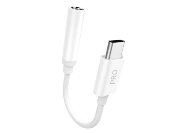 Dudao L16C Pro USB-C til 3,5 mm minijack-lydadapter - hvit