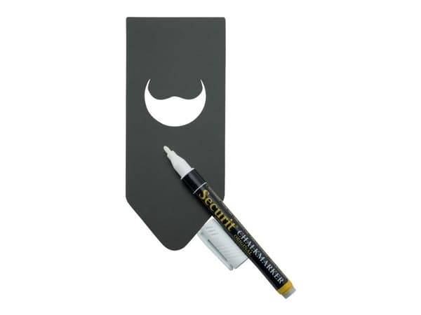 Securit® 10x dobbeltsidede flaskemærker i sort