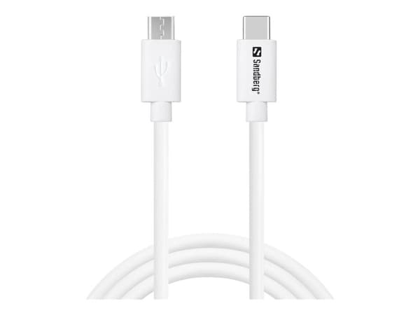 Sandberg 136-74, 0 m, USB C, Micro-USB B, Valkoinen