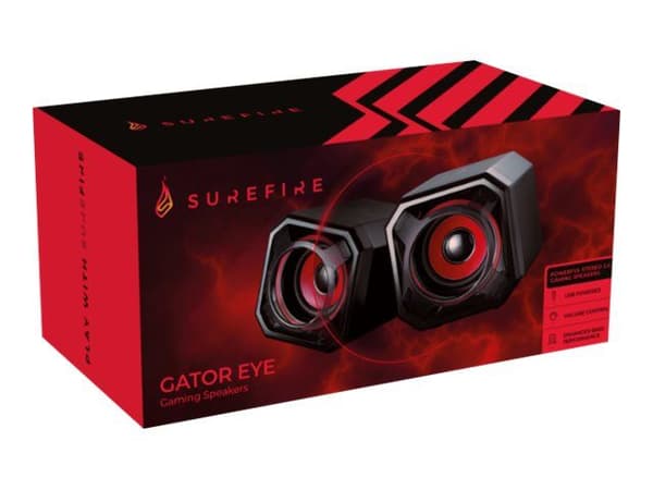 Surefire Gaming Gator Eye 2.0 - Højtalere - USB - Sort/Rød