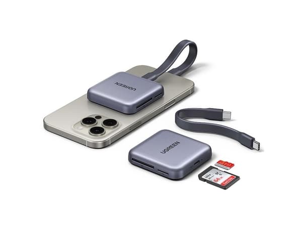 Adapter/SD-kortlæser Ugreen CM898 3-i-1, USB-C, MagSafe, SD/TF (sort)