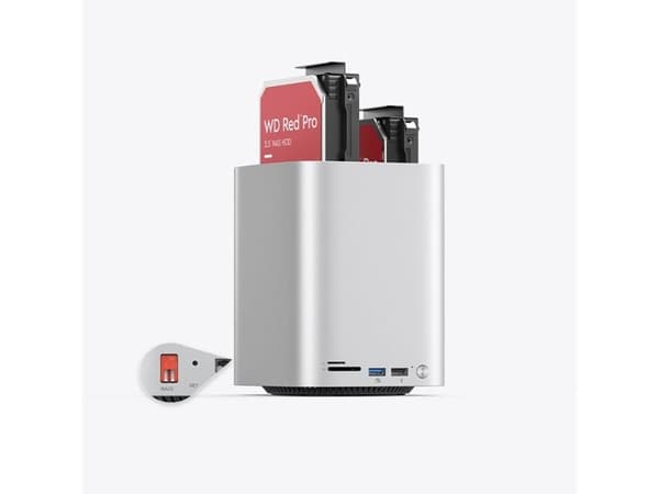 Orico MiniTower med hårddiskfack för upp till 56 TB - silver