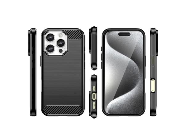 Hurtel Etui silikonowe Carbon Case do iPhone 16 Pro Max - czarne