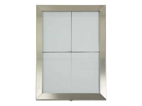 Securit CLASSIC LED informationsdisplay panel för 4xA4 stål vitt ljus
