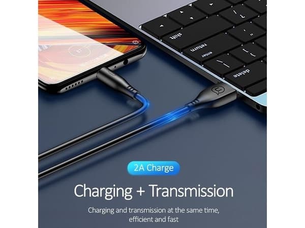USB-kabel Usams USB-A til microUSB 1 m svart (SJ268USB01)