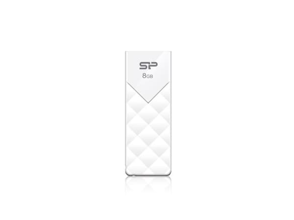 SILICON POWER Ultima U03 - USB flash-enhet - 8 GB - USB 2.0 - snövit
