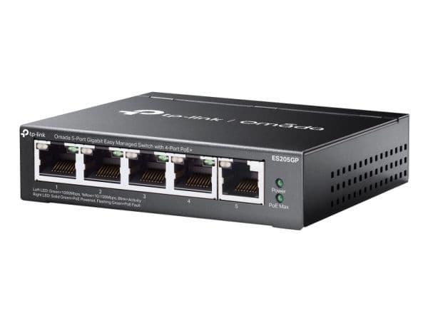 TP-Link Omada ES205G V1 managed switch 5x 10/100/1000Base-T desktop, väggmonterbar