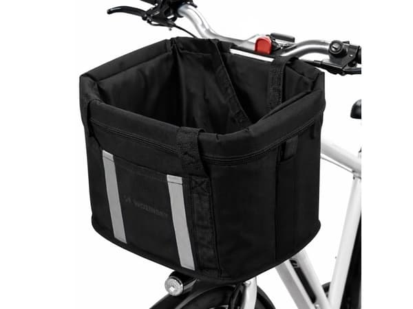 Cykelkorg i tyg stor — svart