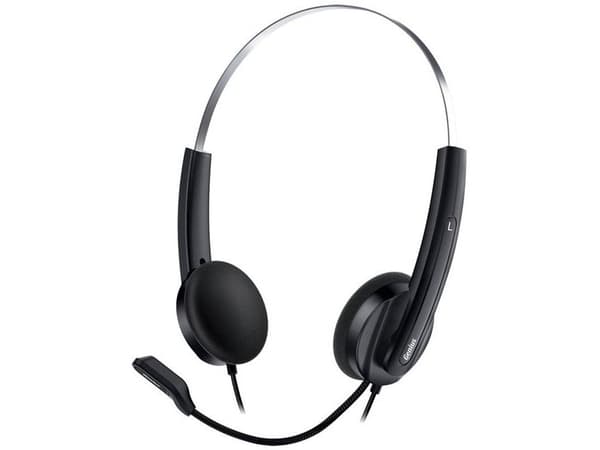 GENIUS hörlurar HS-220U/USB, svart/silver