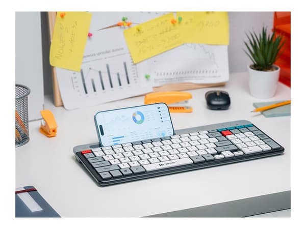 Tracer Sharp RF - Tastatur - compact - med telefonholder - trådløs - USB, 2.4 GHz, Bluetooth 5.3