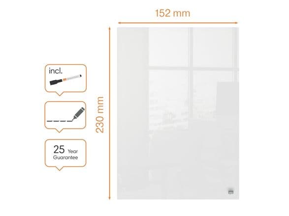 Whiteboard Notesblokke Nobo glas mini 230x152 mm - (2 stk.)