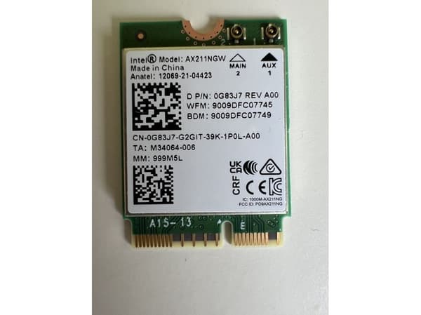 Dell CRD WRLES M.2 Intel AX211 WW
