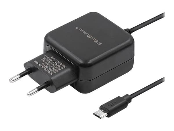 Qoltec - Strömadapter - 12 Watt - 2.4 A (Micro-USB Type B) - svart