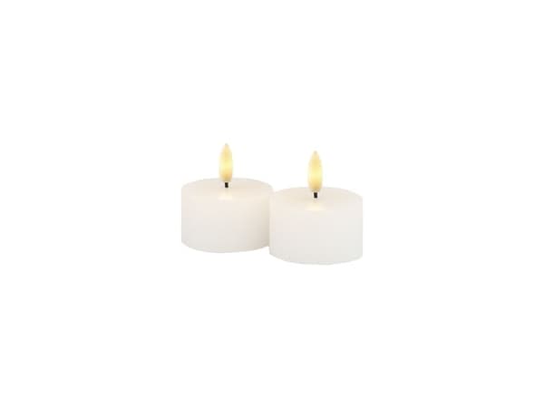 Sirius Sille oppladbart telys hvit - Ø 6 cm - H 3,4 cm - 2 stk