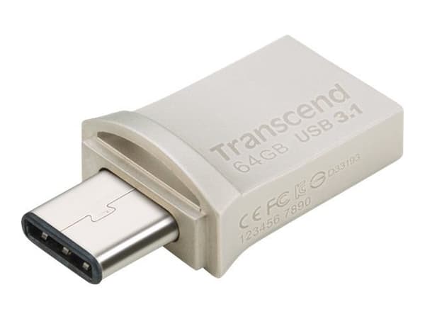 Transcend JetFlash 890 - USB-flashstasjon - 64 GB - USB 3.1