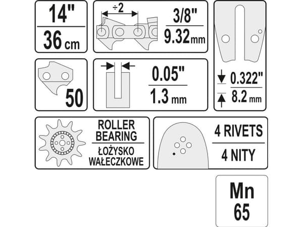 YATO CHAIN GUIDE 14" 3/8G
