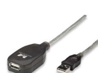Manhattan 519779, 5 m, USB A, USB A, USB 2.0, Hankjønn/hunkjønn, Sølv