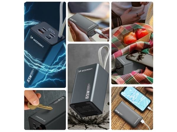 Wozinsky Powerbank K65+ 30000mAh Graphite