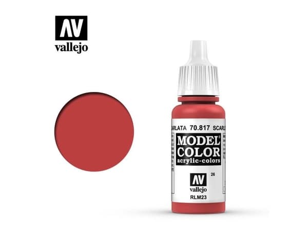 Vallejo 70.817, 17 ml, Rød, Matte, Flaske