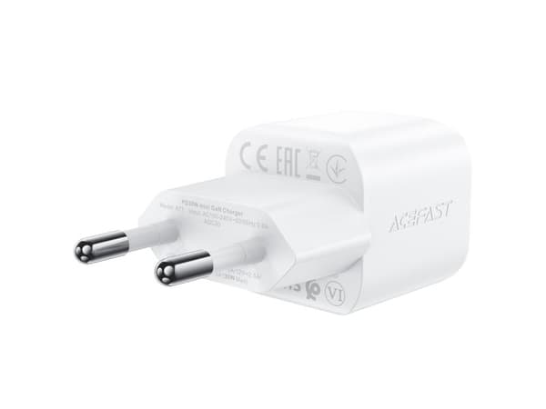 Acefast vegglader A77 Mini PD 30W GaN + USB-C-kabel hvit