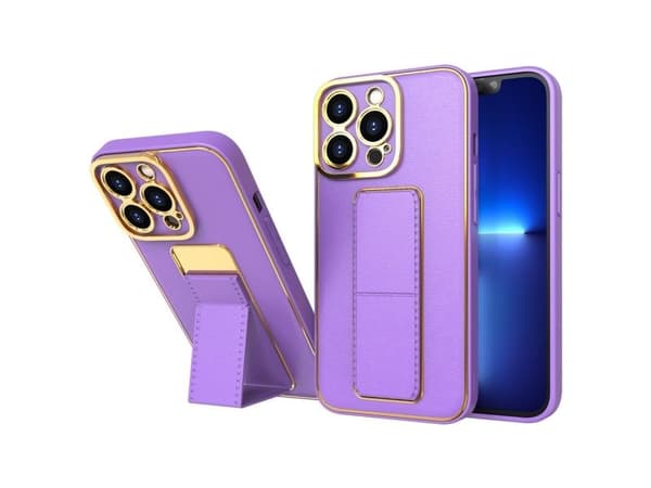 Nytt Kickstand-deksel til iPhone 13 Pro med stativ, lilla