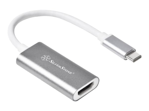 SilverStone EP07-E - Adapterkabel - USB-C han til HDMI hun - 1 m - brunsort - 4K-tuki