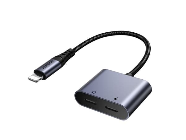 Joyroom SY-L02 Lightning til 2x Lightning DAC-adapter 2-i-1 - sort