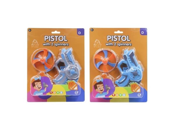 Pistol w/2 spinners 2-asst
