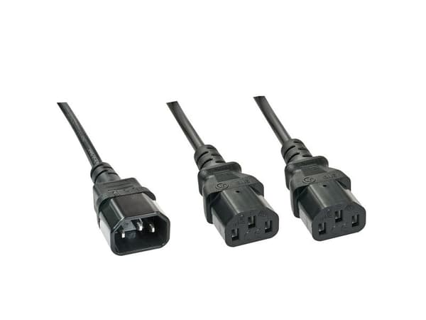 Lindy 30363, 1 m, C14 coupler, 2 x C13-koppling