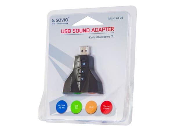 SAVIO AK-08 - Lydkort - 16-bit - 7.1 - USB 2.0