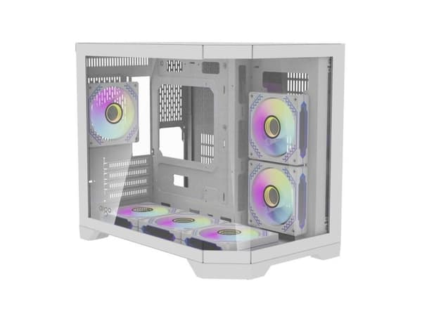 Darkflash Darflash FT418 PC-kotelo + 6 aRGB tuuletinta (valkoinen)