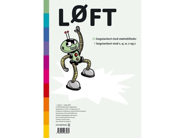 LØFT. Bokstavkort med støttebilde | Språk: Dansk
