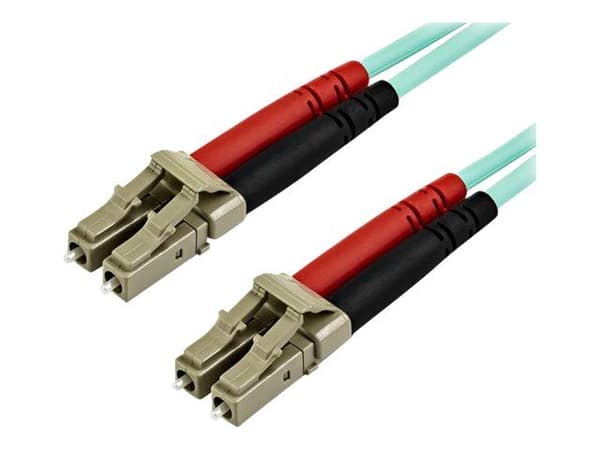 StarTech.com 10 m OM4 LC to LC Multimode Duplex Fiber Optic Patch Cable- Aqua - 50/125 - Fiber Optic Cable - 40/100Gb - LSZH (450FBLCLC10) - Patch-...