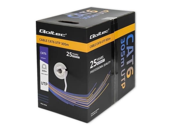 Qoltec - Bulkkikaapeli - 305 m - UTP - CAT 6 - harmaa