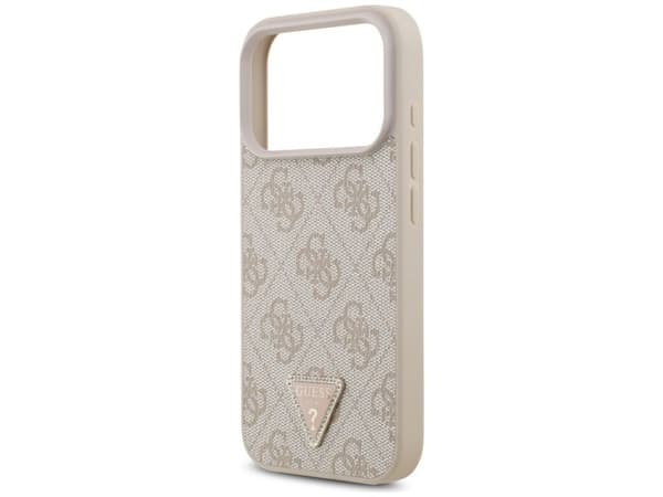Etui Guess Leather 4G Triangle Strass MagSafe do iPhone 18 Pro / 17 Pro rózowy