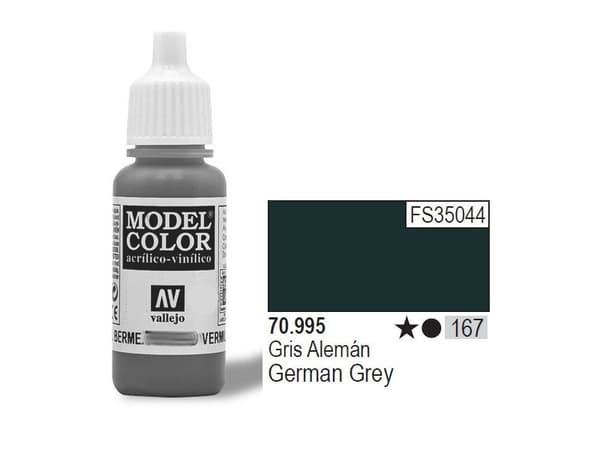 Vallejo 70.995, 17 ml, Sort, Grå, Matte, Flaske