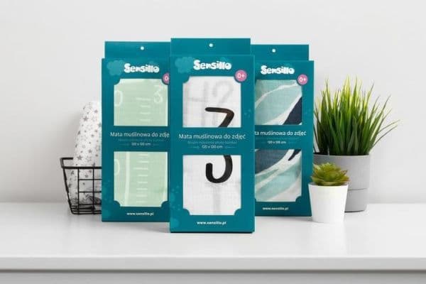 Sensillo MUSLIN BILDMATTEN FÖR GIRAFFE MINT 120x120