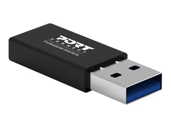 Port Designs 900154, USB-A, USB-C, musta