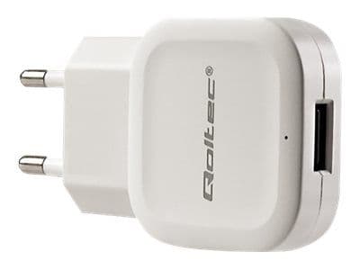 Qoltec - Strømadapter - 15 watt - 2.4 A (USB) - hvit