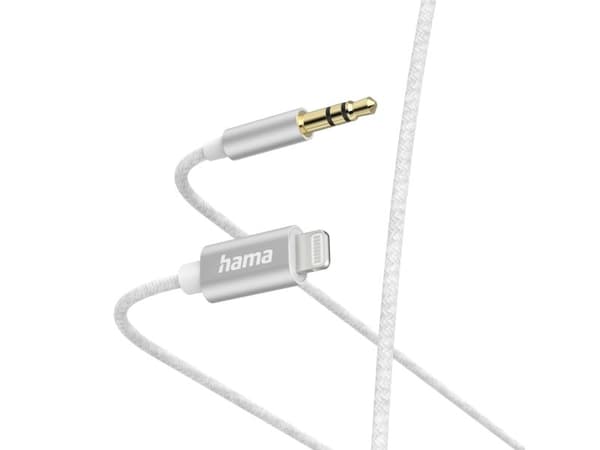 Hama 00201522, 1 m, Lightning, 3.5mm, Hankjønn, Hankjønn, Hvit