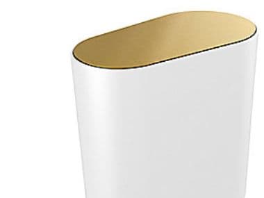 Toalettbørstehållare borstad mässing/vit för golv/vägg