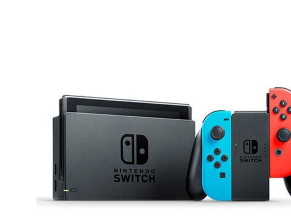 Nintendo Switch V2 - Spilkonsol - Full HD - 32GB - sort / neonrød / neonblå