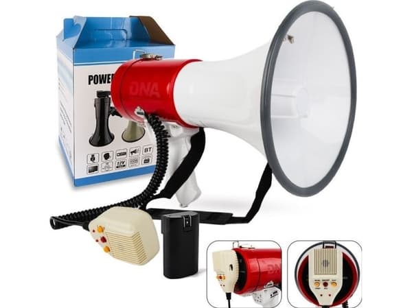 Dna Professional MEGA2 - Megafon, stemmeforsterker sirene USB Bluetooth AUX micro SD