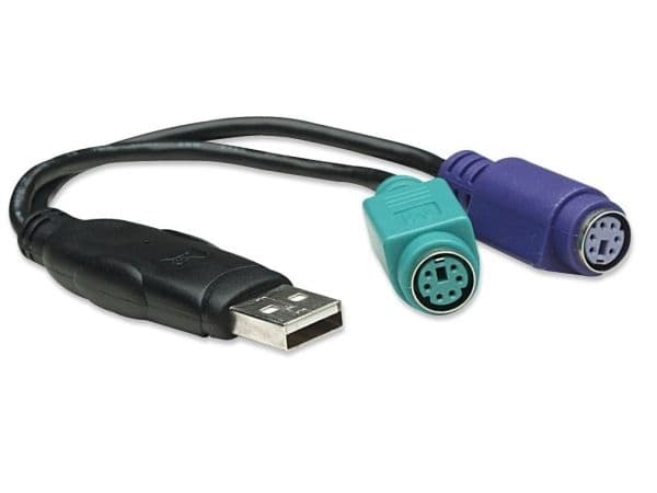 Adapter USB Manhattan USB-A - PS/2 x2 svart (179027)