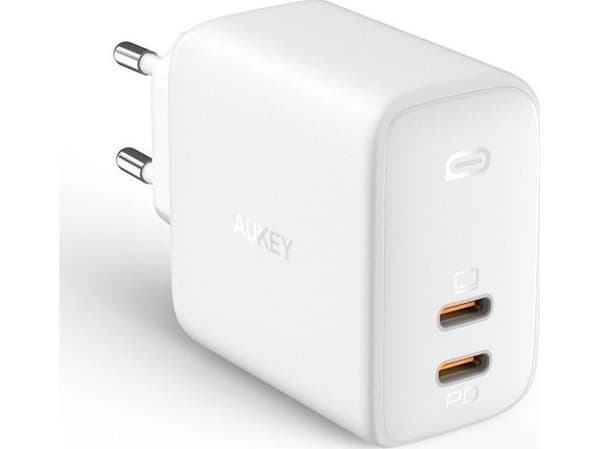 Aukey laddare 2x USB-C 6 A (PA-B4 Vit)