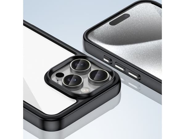 Outer Space-skydd med gelram till iPhone 16 Pro Max sort