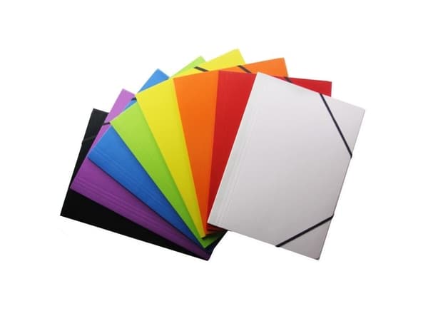 Elastikmappe, Q-Line DKF orange, M/3 KLAPPER, 210x297mm Karton/elastik - (10 stk.)