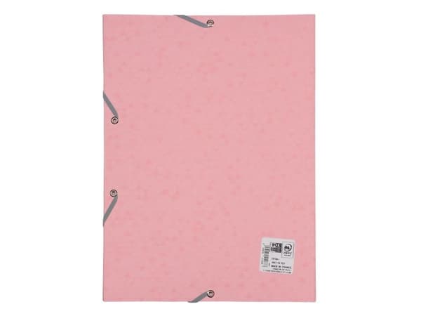 Mapp elastik 3 flikar Oxford Topfile+ A4 med tryck, ljusrosa