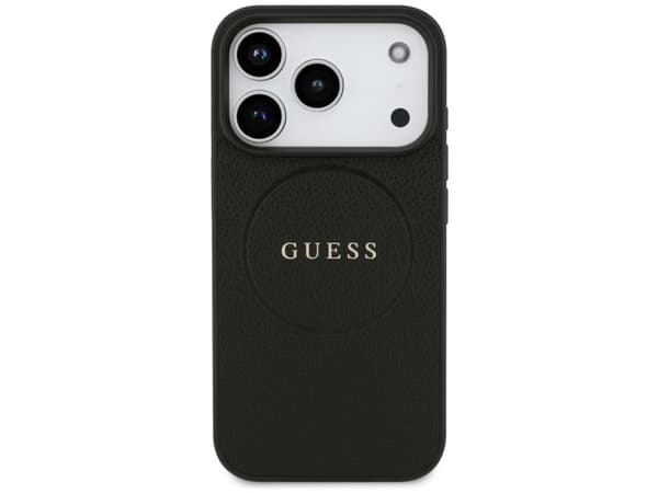 Guess Grained Ring MagSafe case for iPhone 17 Pro - black