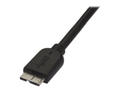 StarTech.com Slim Micro USB 3.0 kabel – 3 m - USB-kabel - Micro-USB typ B (hane) till USB typ A (hane) - USB 3.0 - 3 m - formpressad - svart - för ...
